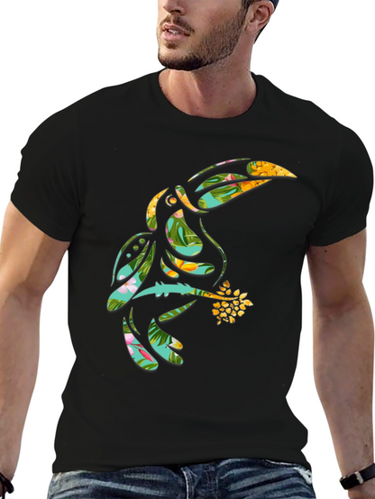 Camiseta Negra con Diseño de Tucán Tropical
