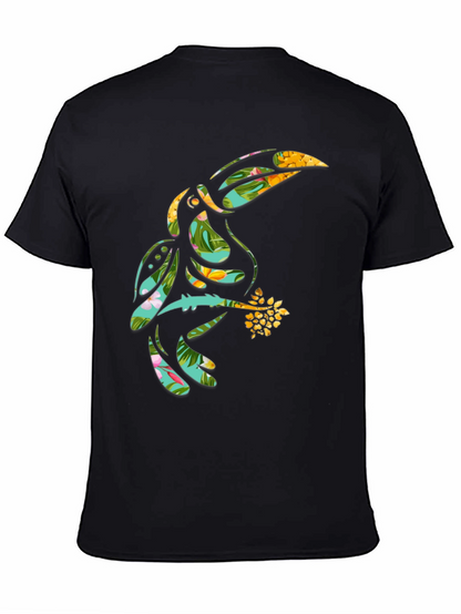 Camiseta Negra con Diseño de Tucán Tropical