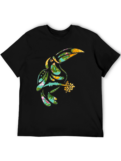 Camiseta Negra con Diseño de Tucán Tropical