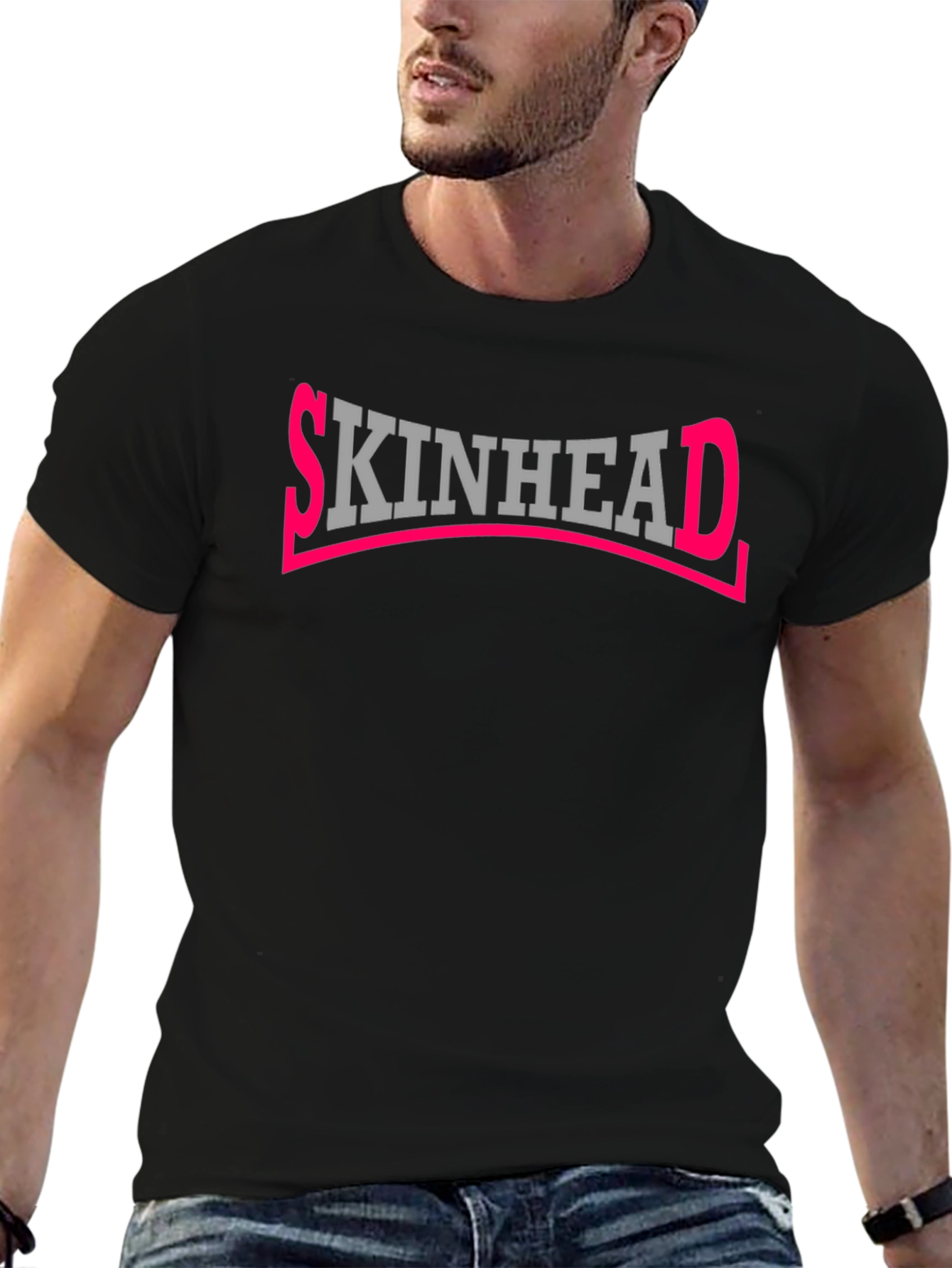 Camiseta Negra Skinhead para Hombre