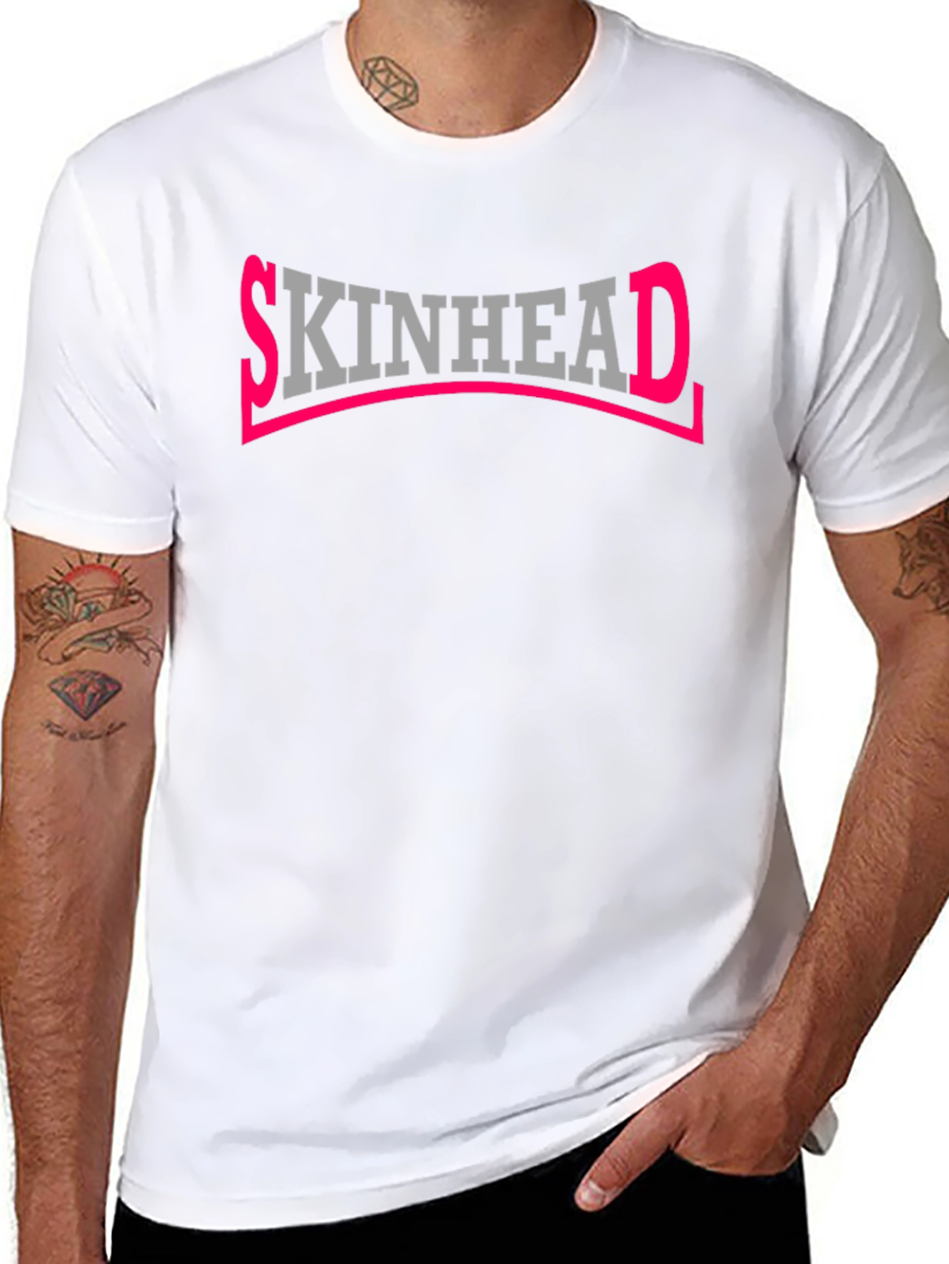 Camiseta Negra Skinhead para Hombre
