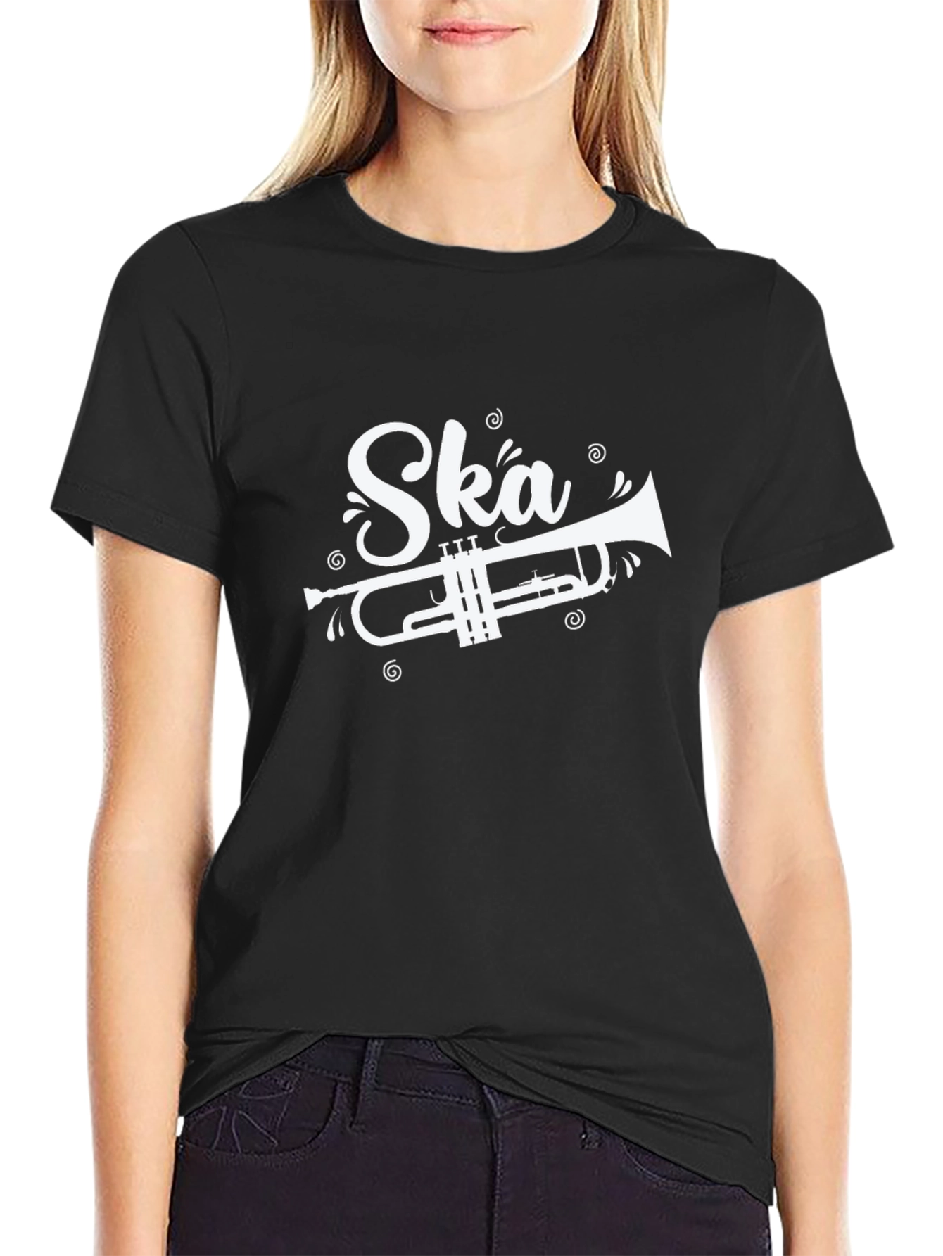 Camiseta Negra Ska con Trompeta