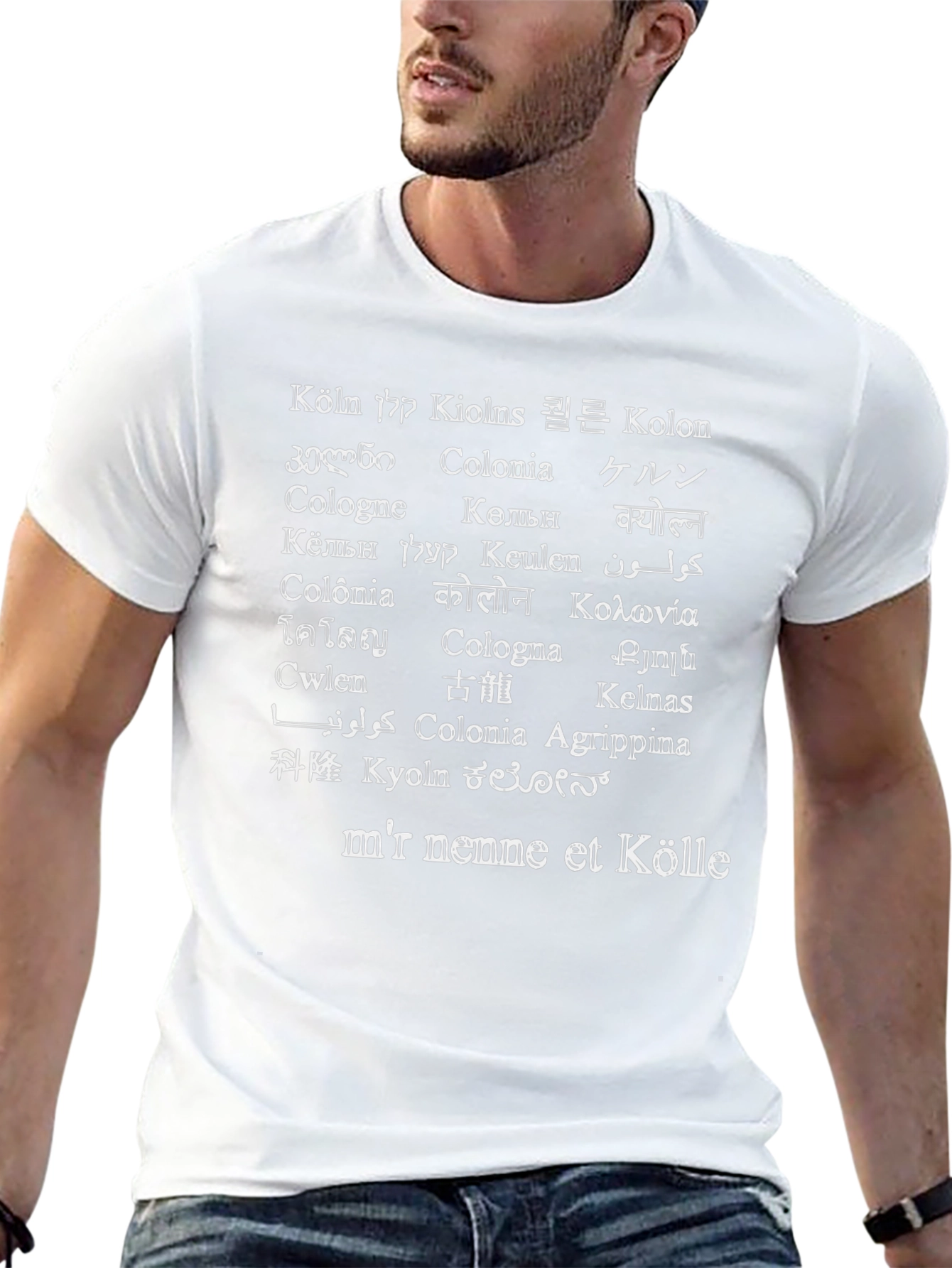 Camiseta Köln Multilingüe Negra para Amantes de Colonia