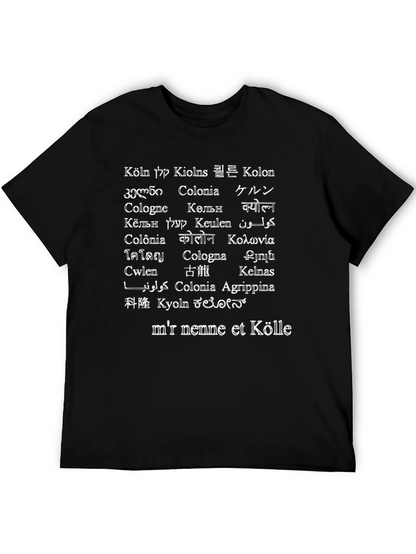 Camiseta Köln Multilingüe Negra para Amantes de Colonia