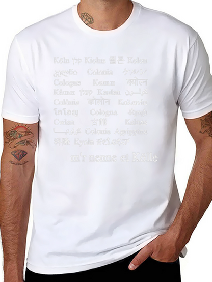 Camiseta Köln Multilingüe Negra para Amantes de Colonia