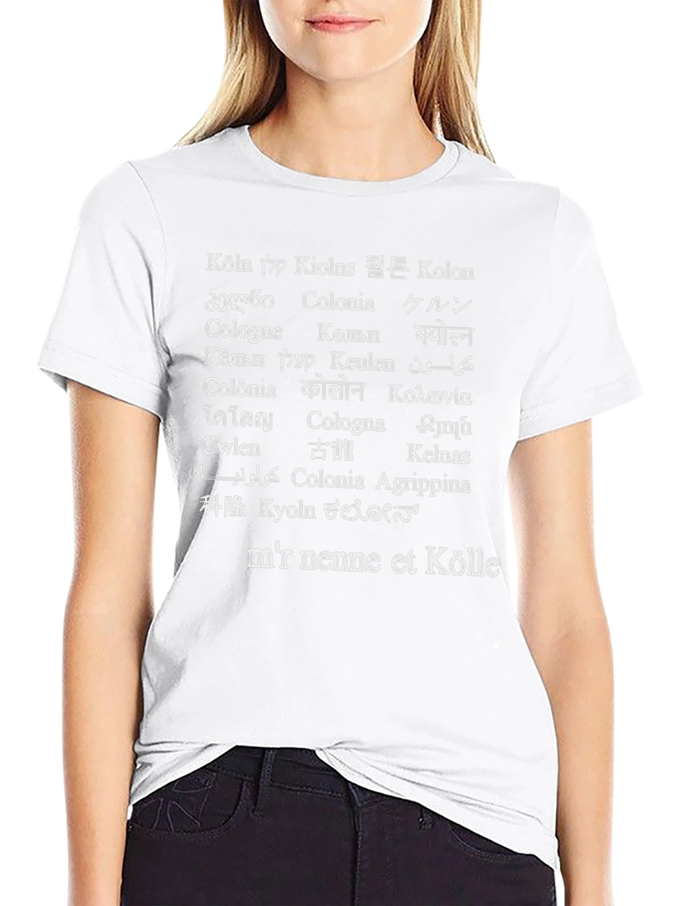 Camiseta Köln Multilingüe Negra para Amantes de Colonia