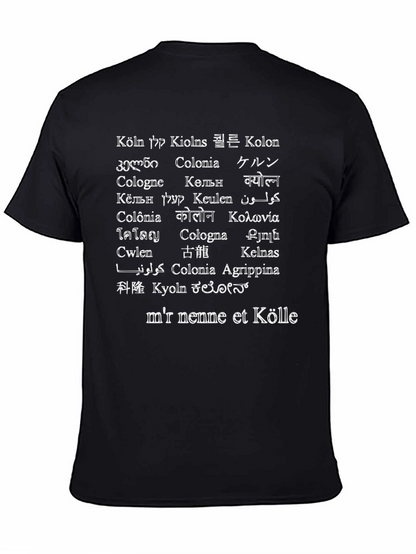 Camiseta Köln Multilingüe Negra para Amantes de Colonia