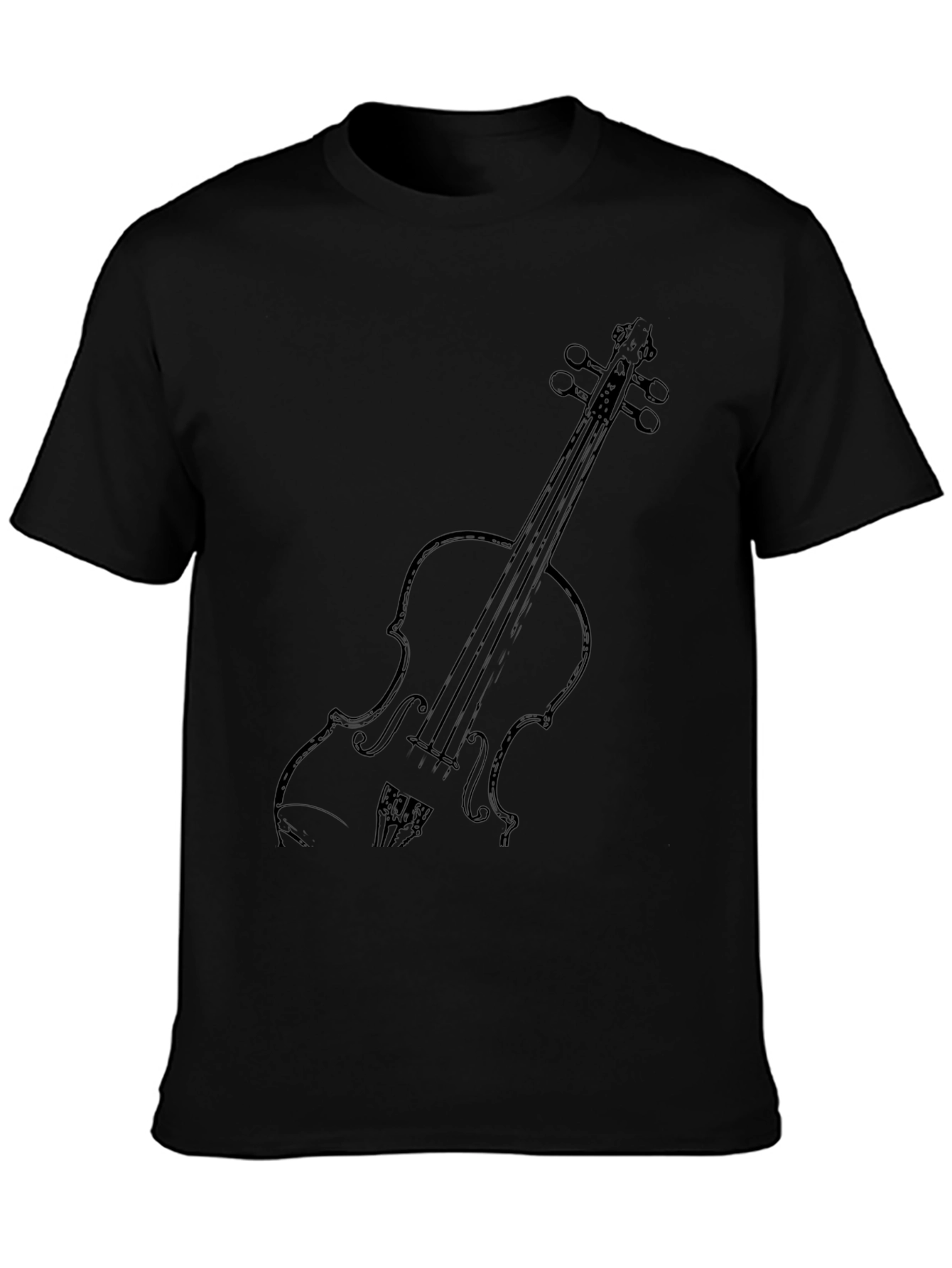 Camiseta Negra con Diseño de Violín