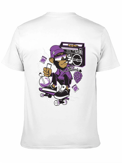 Camiseta Negra con Mono Skater y Estilo Urbano
