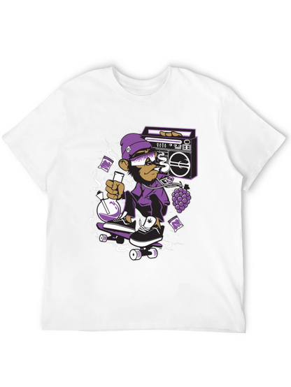 Camiseta Negra con Mono Skater y Estilo Urbano