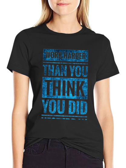 Camiseta Negra Motivacional: Work Harder