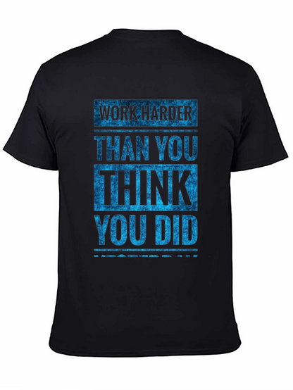 Camiseta Negra Motivacional: Work Harder