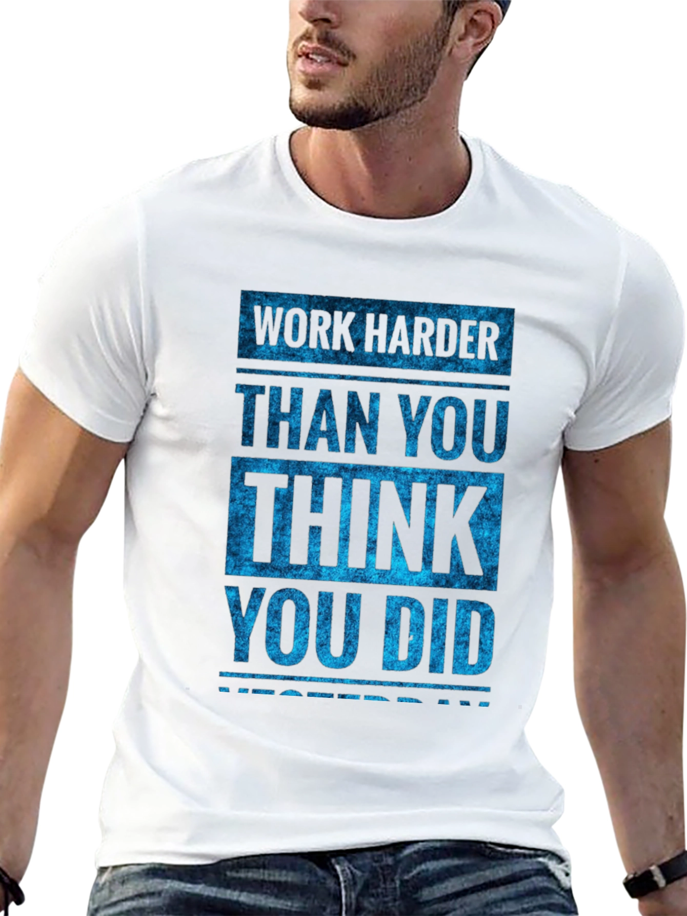Camiseta Negra Motivacional: Work Harder