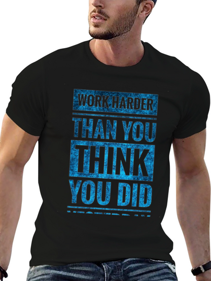 Camiseta Negra Motivacional: Work Harder