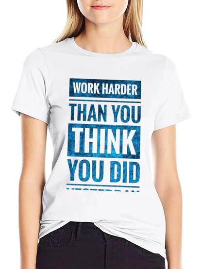 Camiseta Negra Motivacional: Work Harder