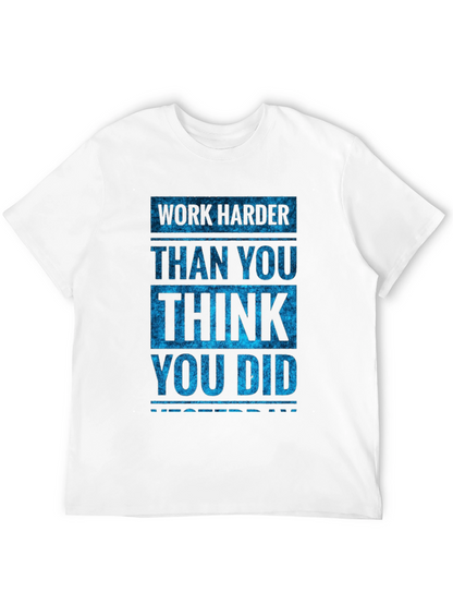 Camiseta Negra Motivacional: Work Harder