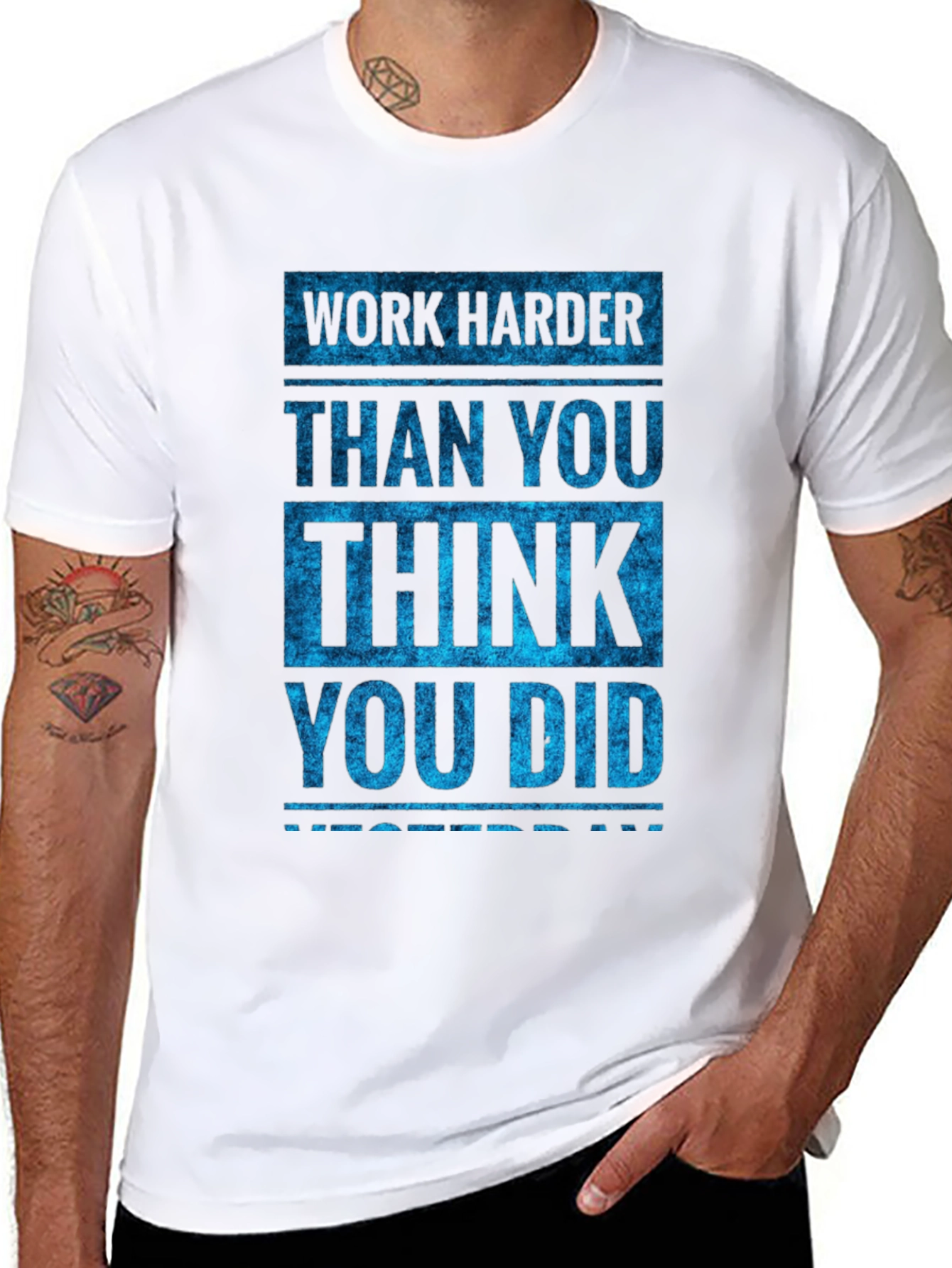 Camiseta Negra Motivacional: Work Harder
