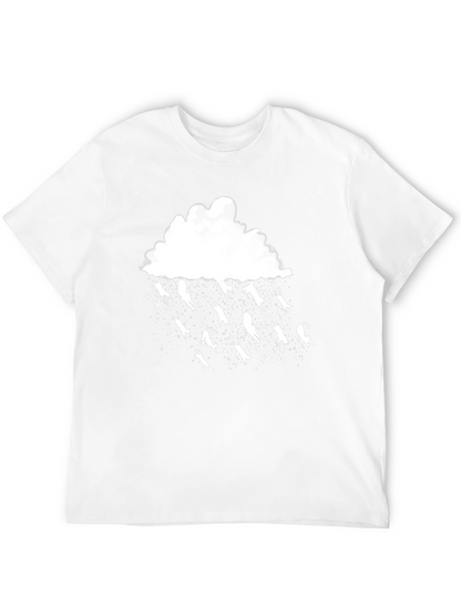 Camiseta Negra Lluvia de Gatos Divertida y Original
