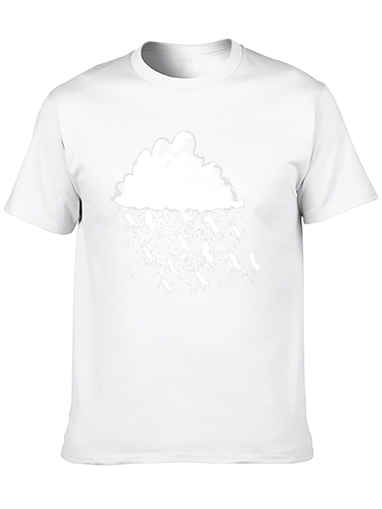 Camiseta Negra Lluvia de Gatos Divertida y Original