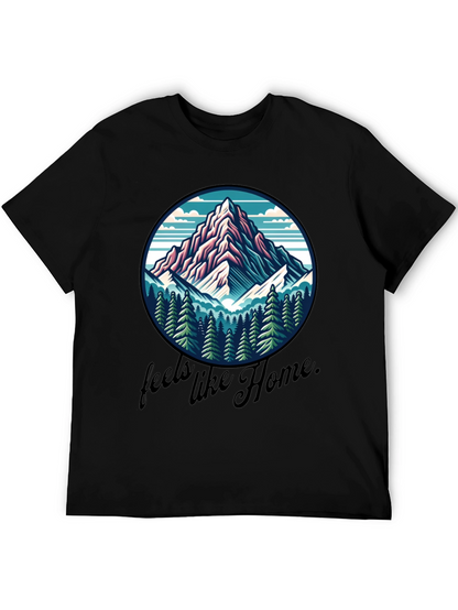 Camiseta Negra Se Siente como en Casa Montaña