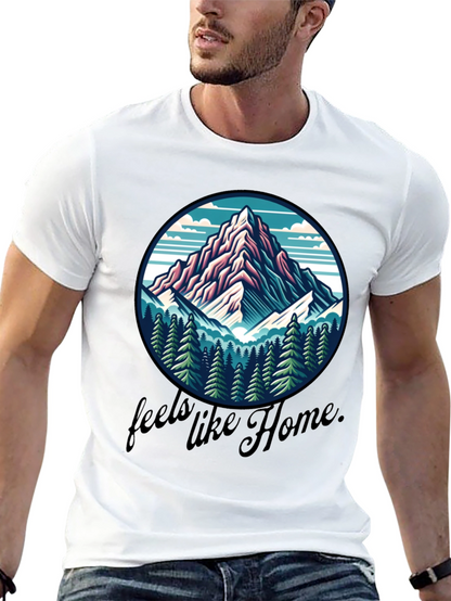 Camiseta Negra Se Siente como en Casa Montaña
