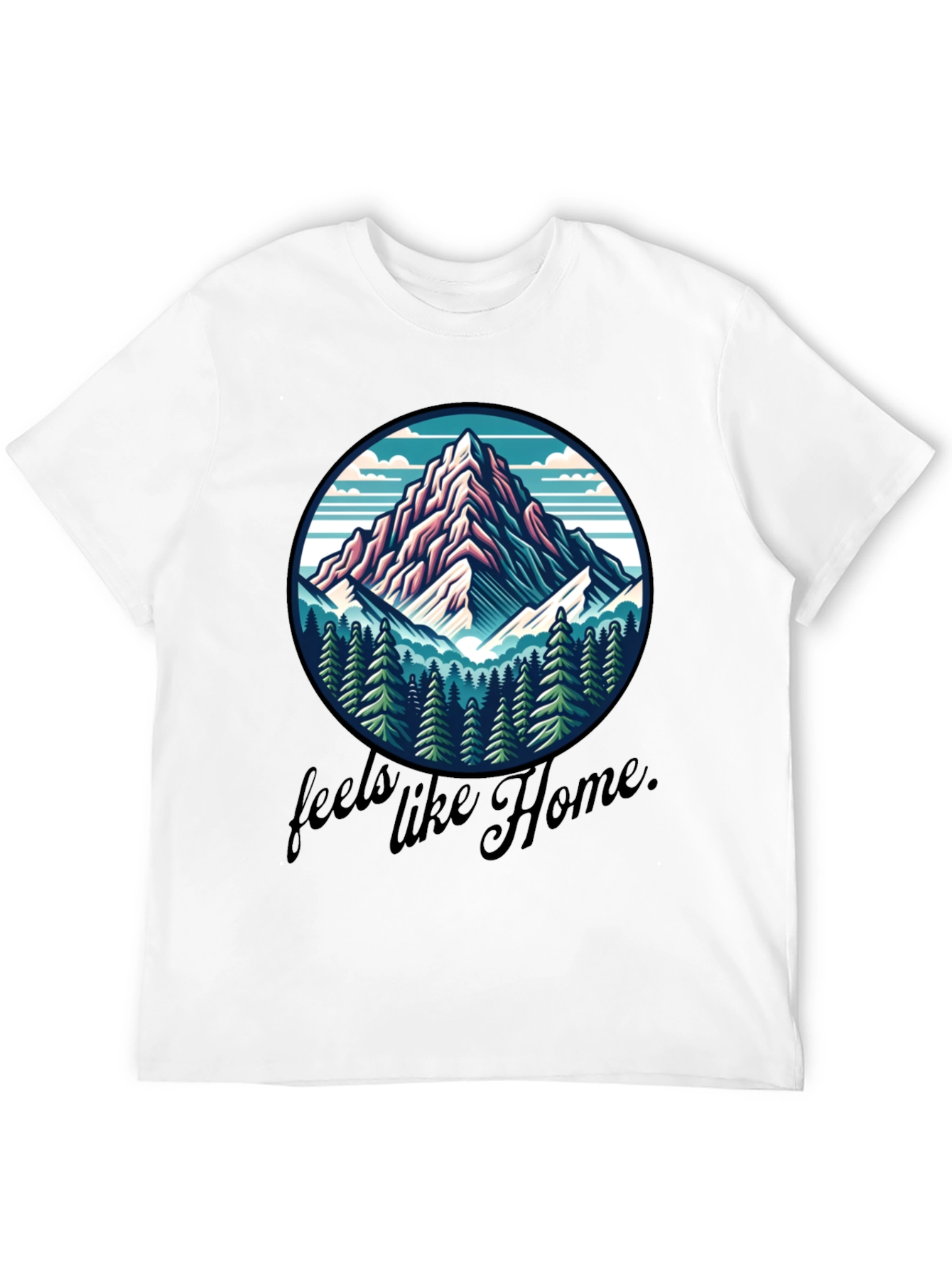 Camiseta Negra Se Siente como en Casa Montaña