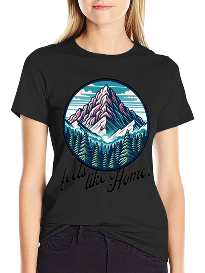 Camiseta Negra Se Siente como en Casa Montaña
