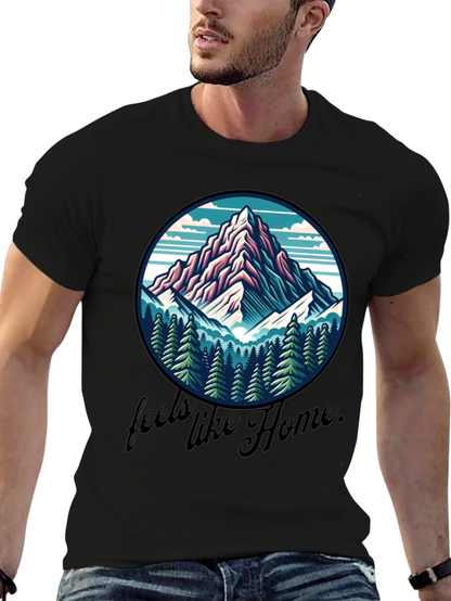 Camiseta Negra Se Siente como en Casa Montaña