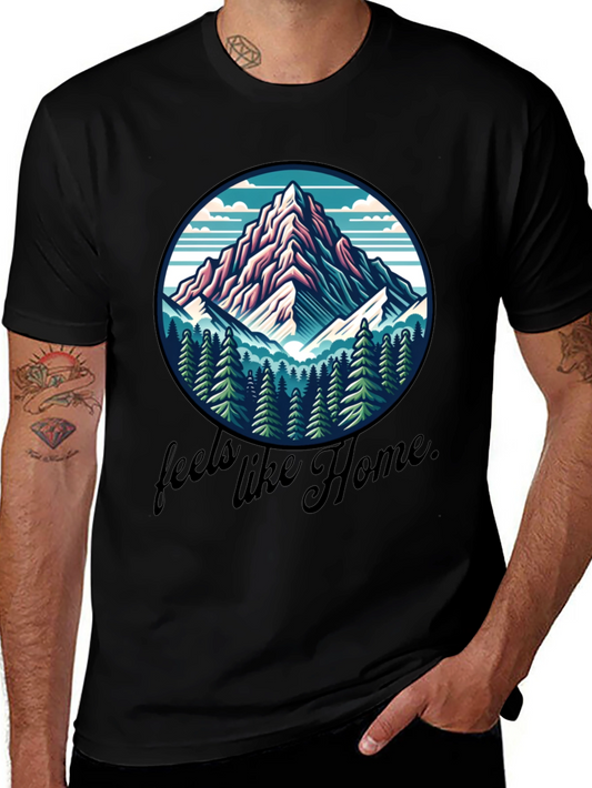 Camiseta Negra Se Siente como en Casa Montaña