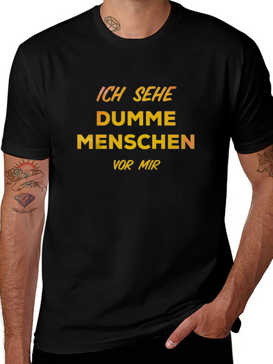Camiseta Negra con Texto Veo Gente Tonta