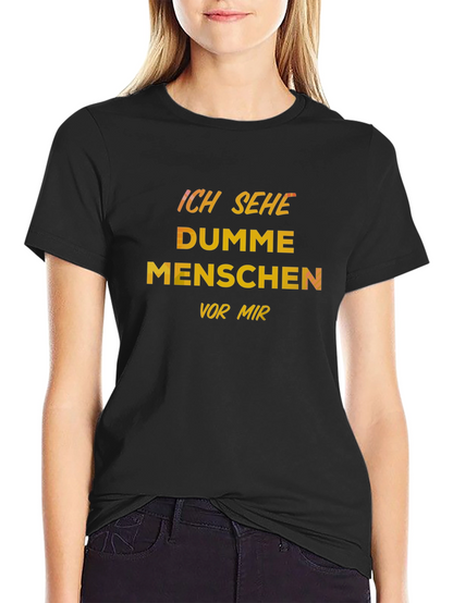 Camiseta Negra con Texto Veo Gente Tonta