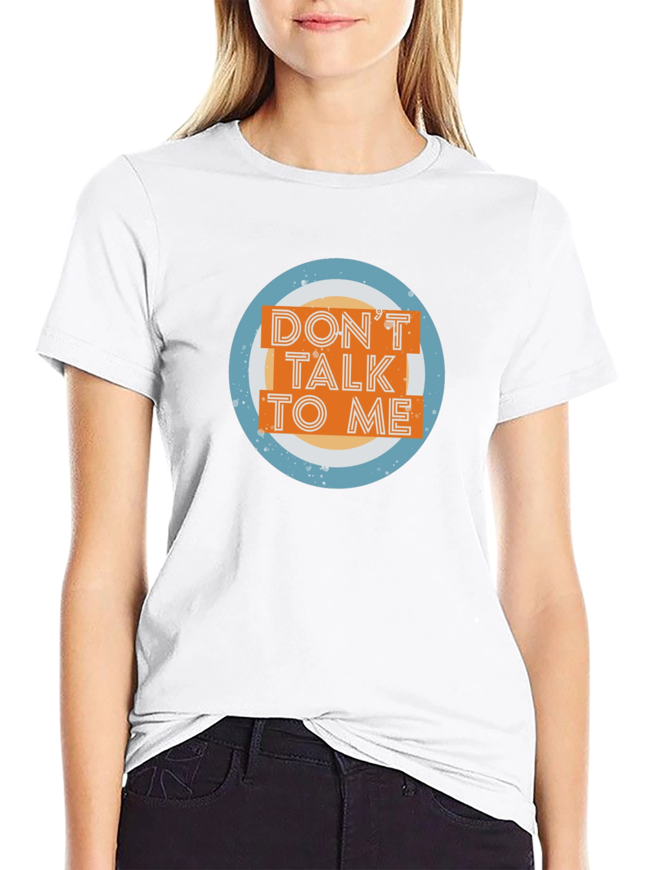 Camiseta Negra No Me Hables Diseño Circular