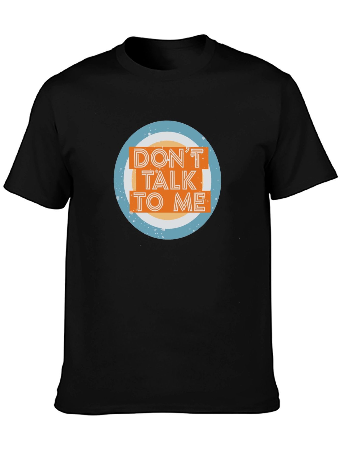 Camiseta Negra No Me Hables Diseño Circular