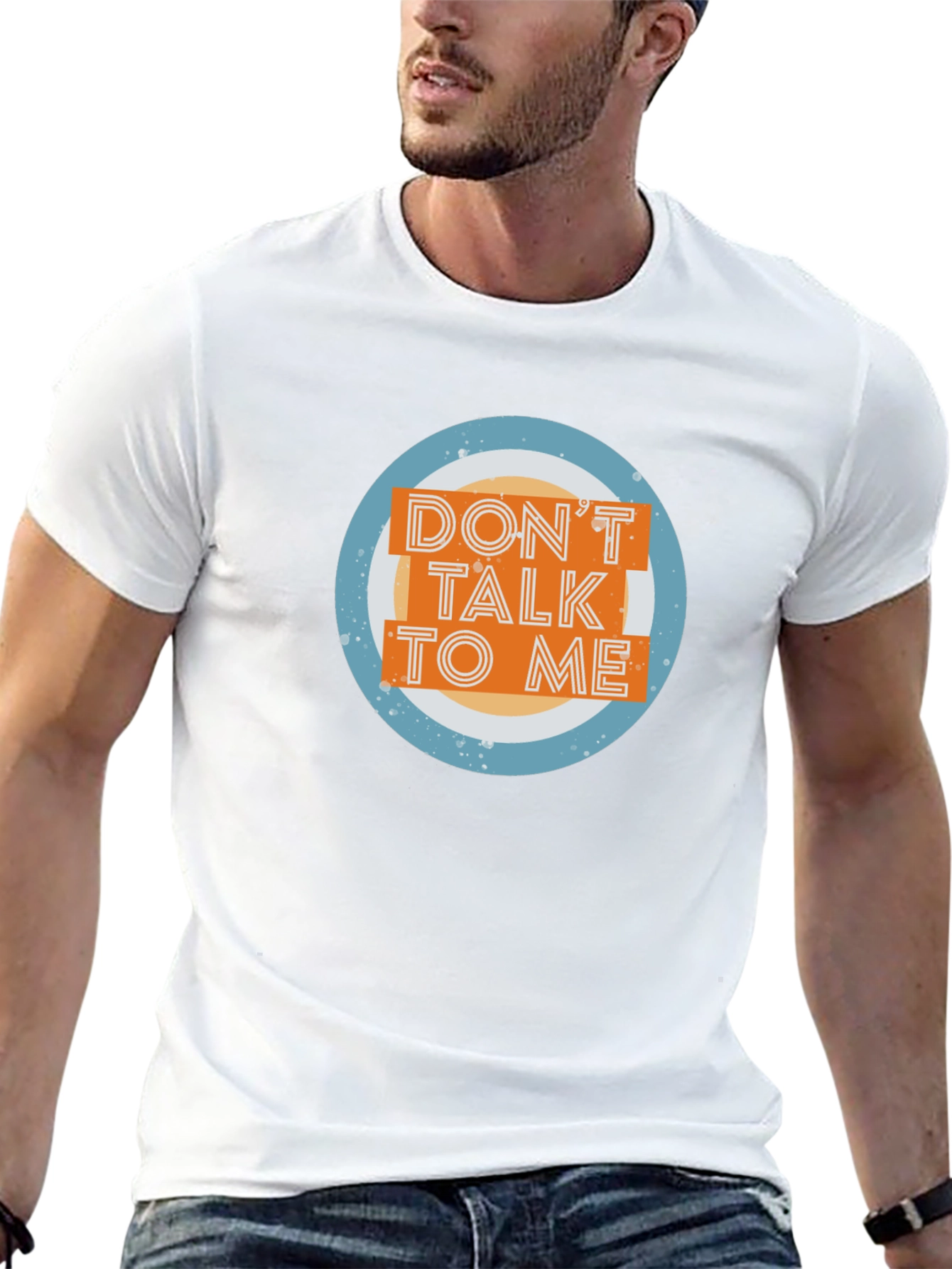 Camiseta Negra No Me Hables Diseño Circular