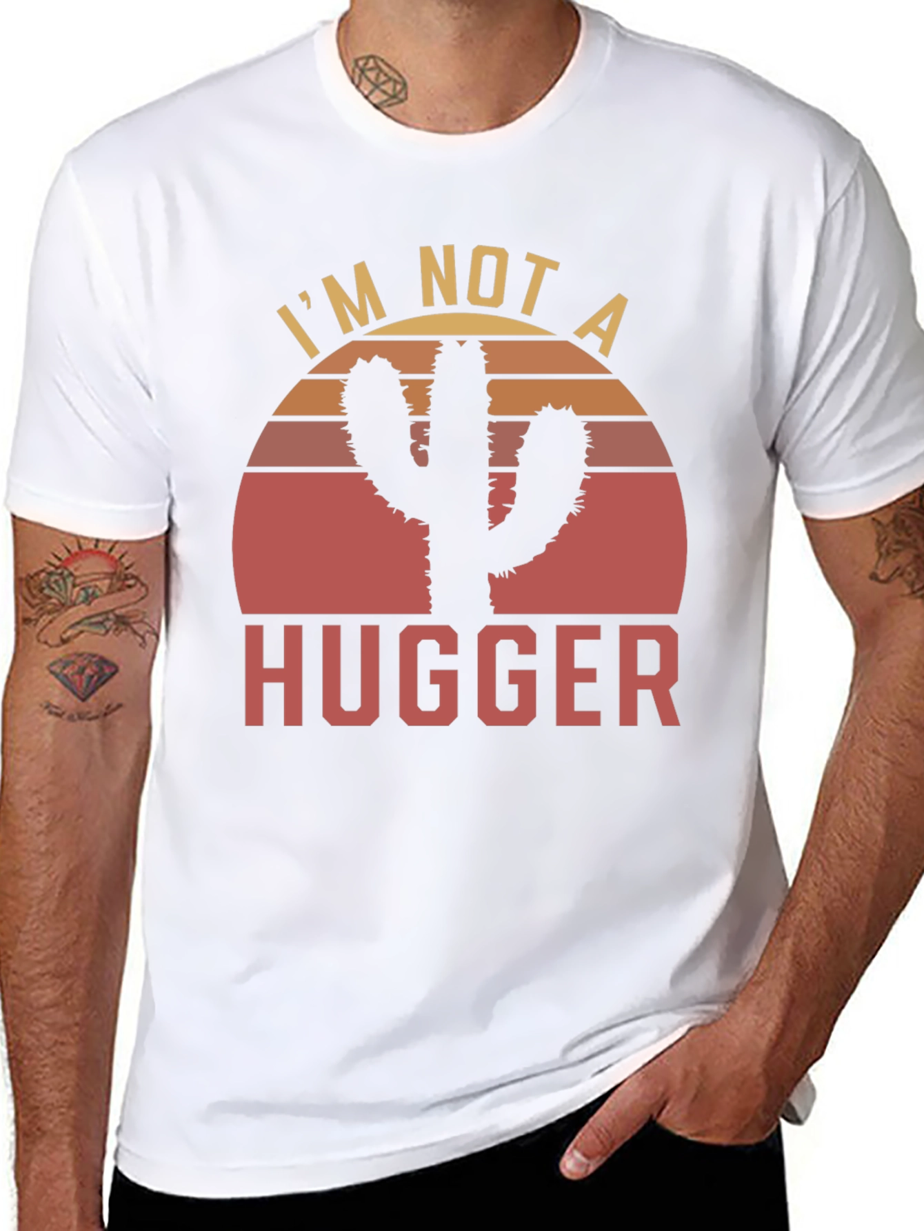 Camiseta Im Not a Hugger Cactus Sunset