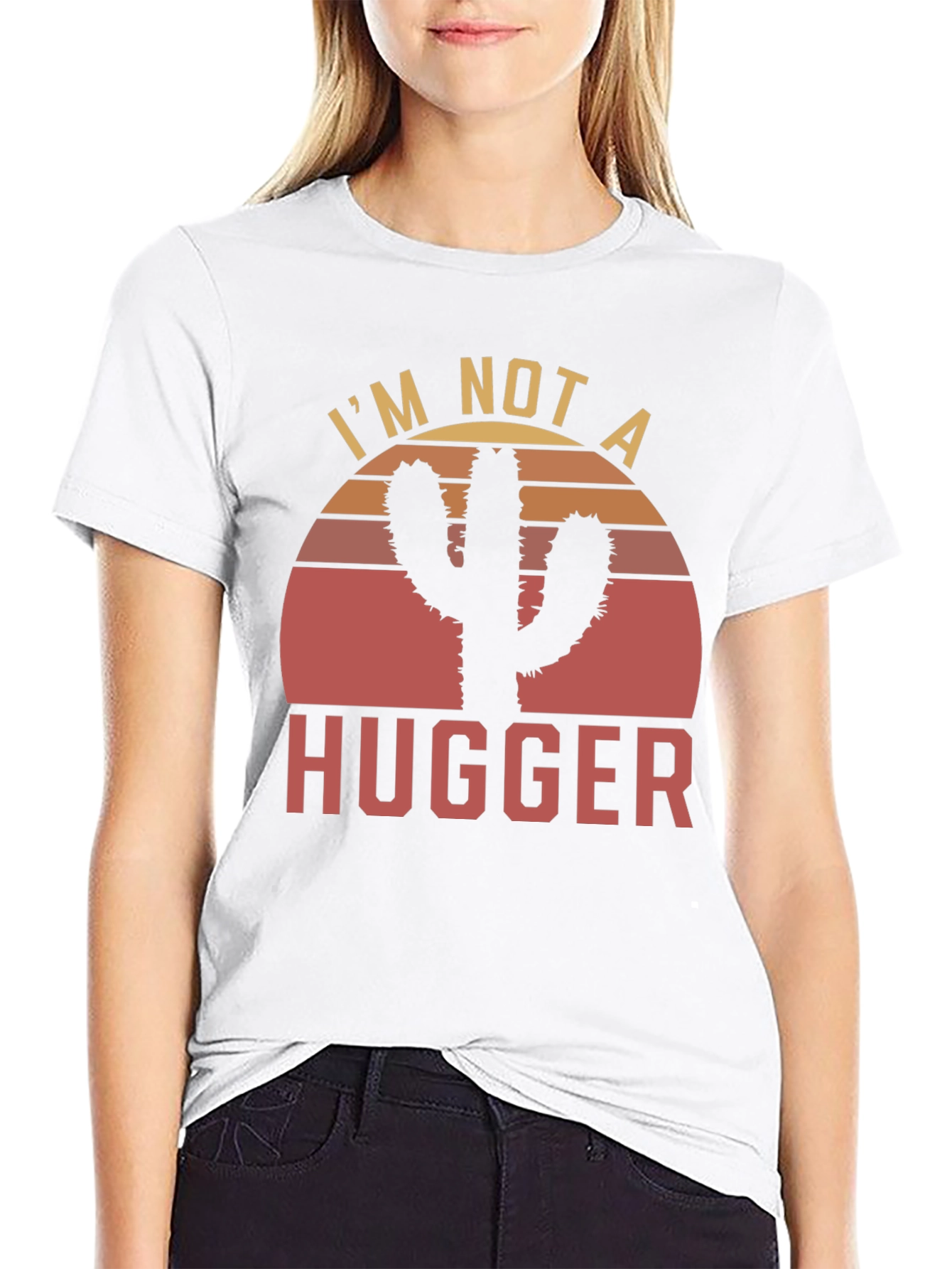 Camiseta Im Not a Hugger Cactus Sunset
