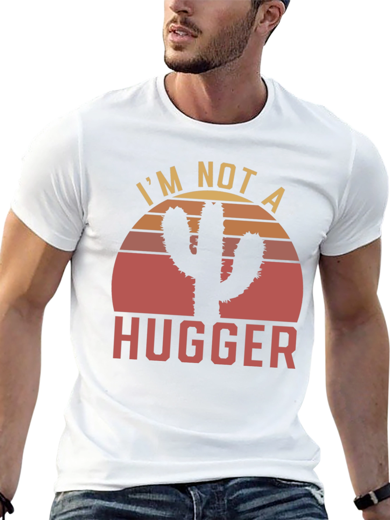 Camiseta Im Not a Hugger Cactus Sunset