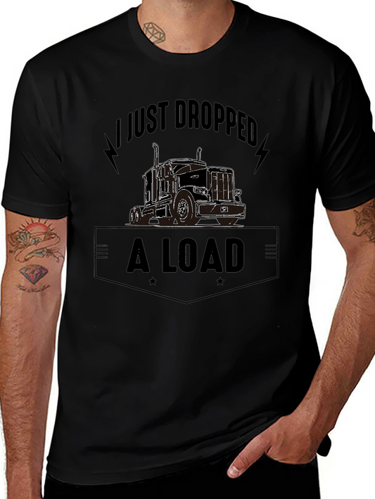 Camiseta Negra con Diseño de Camión y Frase Divertida