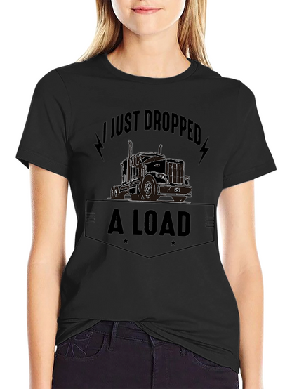 Camiseta Negra con Diseño de Camión y Frase Divertida