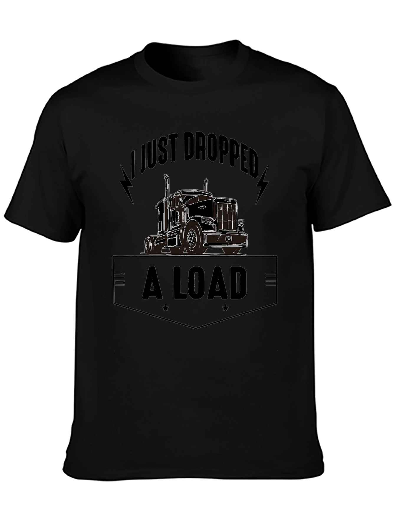 Camiseta Negra con Diseño de Camión y Frase Divertida
