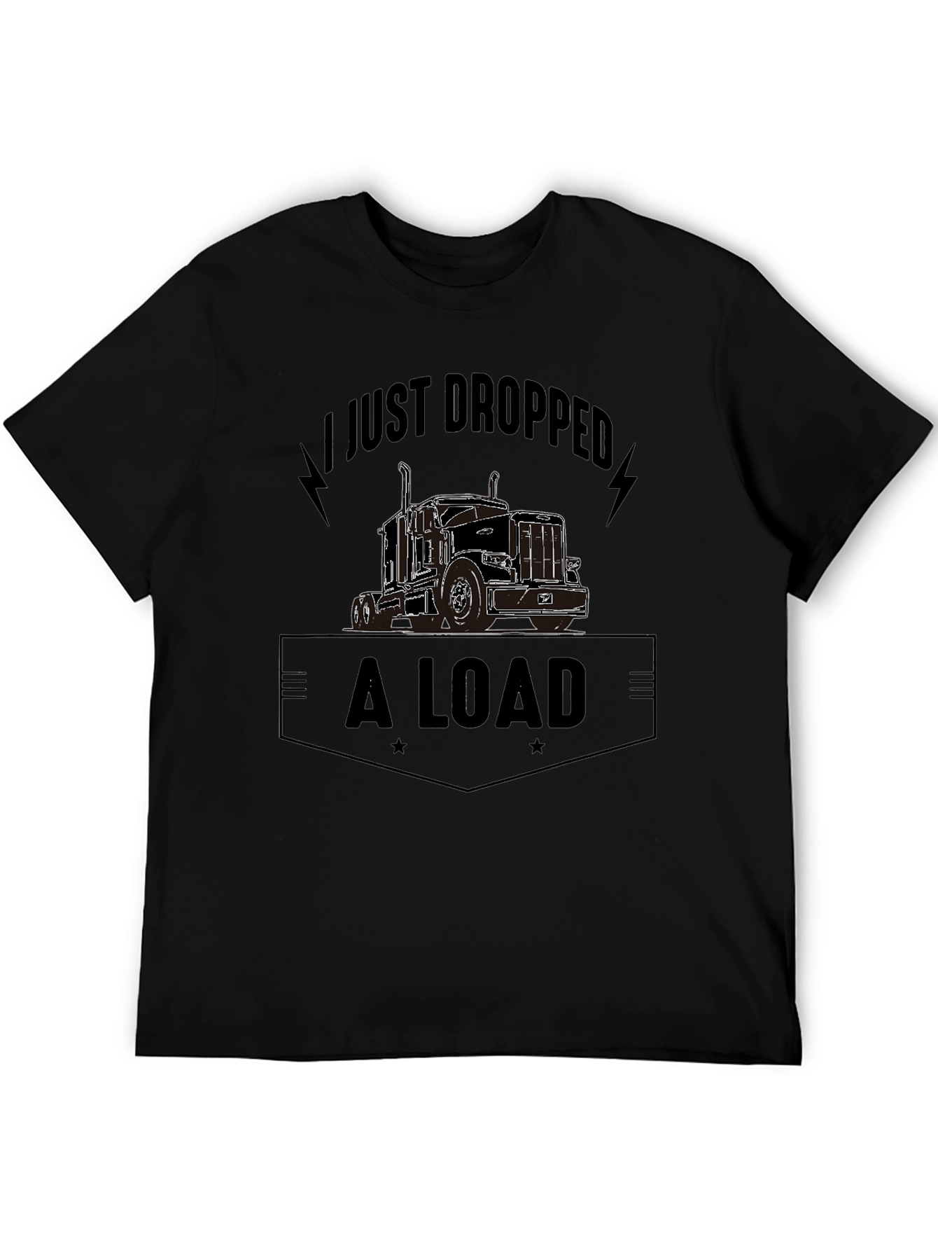 Camiseta Negra con Diseño de Camión y Frase Divertida