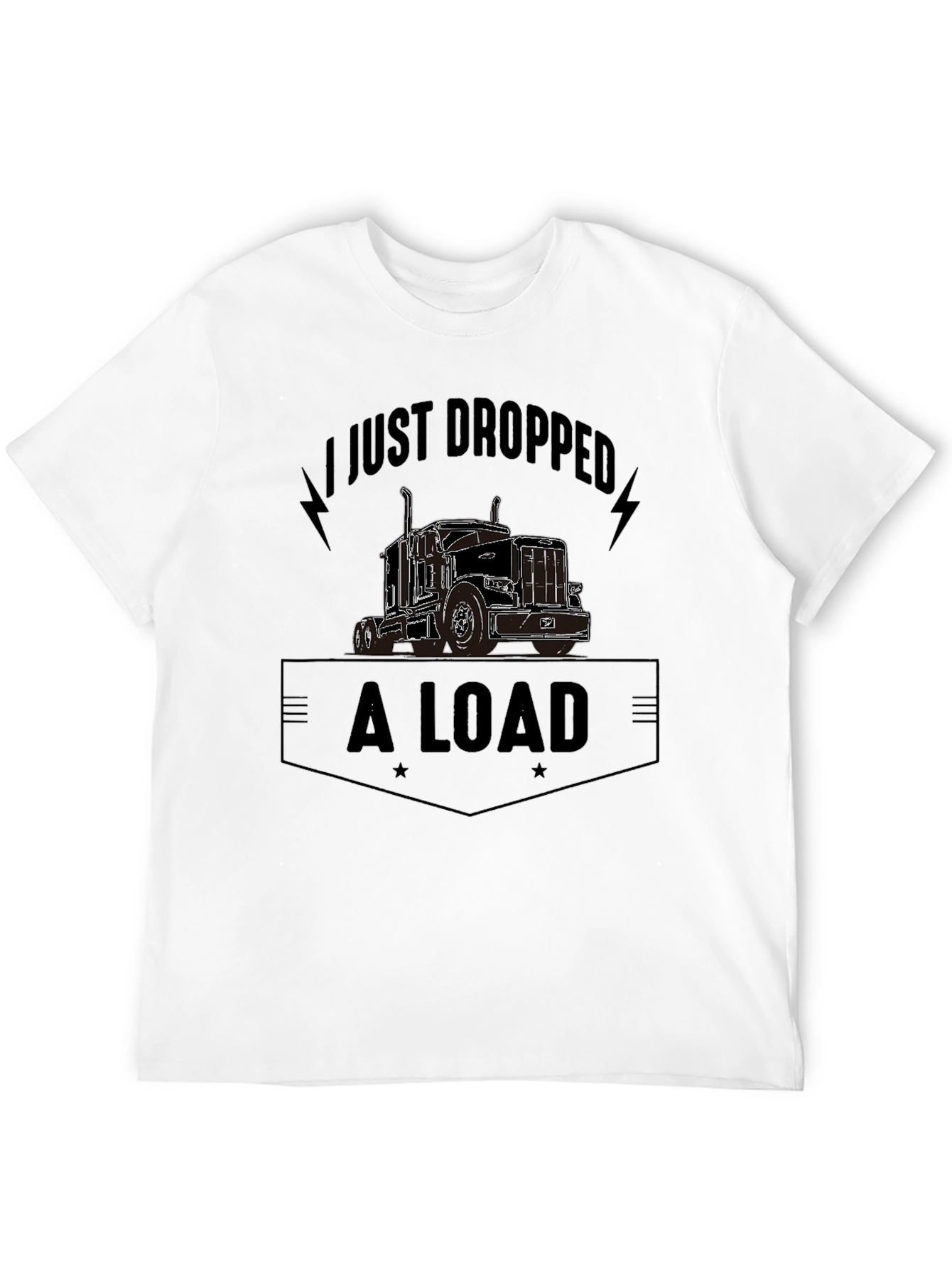 Camiseta Negra con Diseño de Camión y Frase Divertida