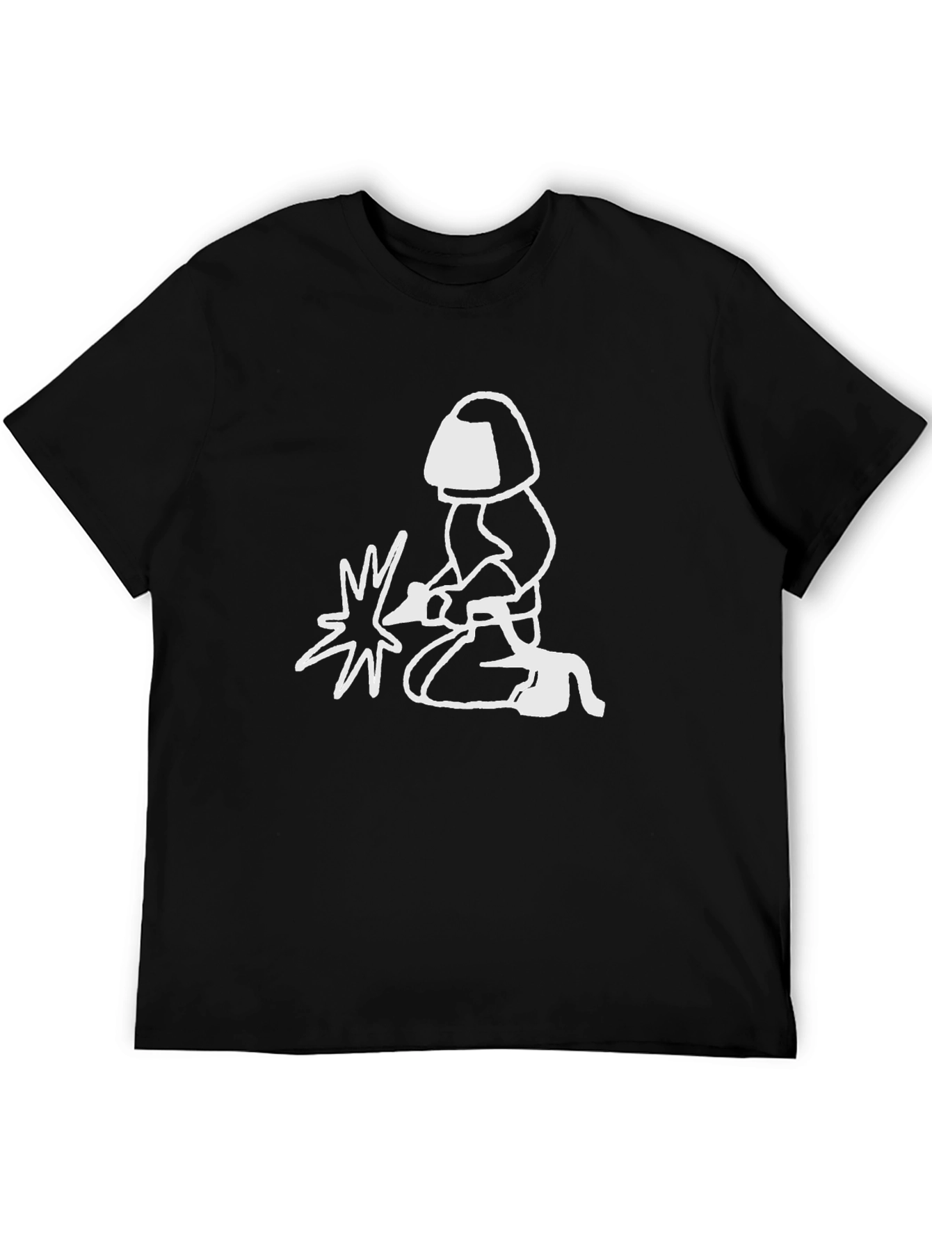 Camiseta Negra con Diseño de Soldador