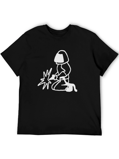 Camiseta Negra con Diseño de Soldador