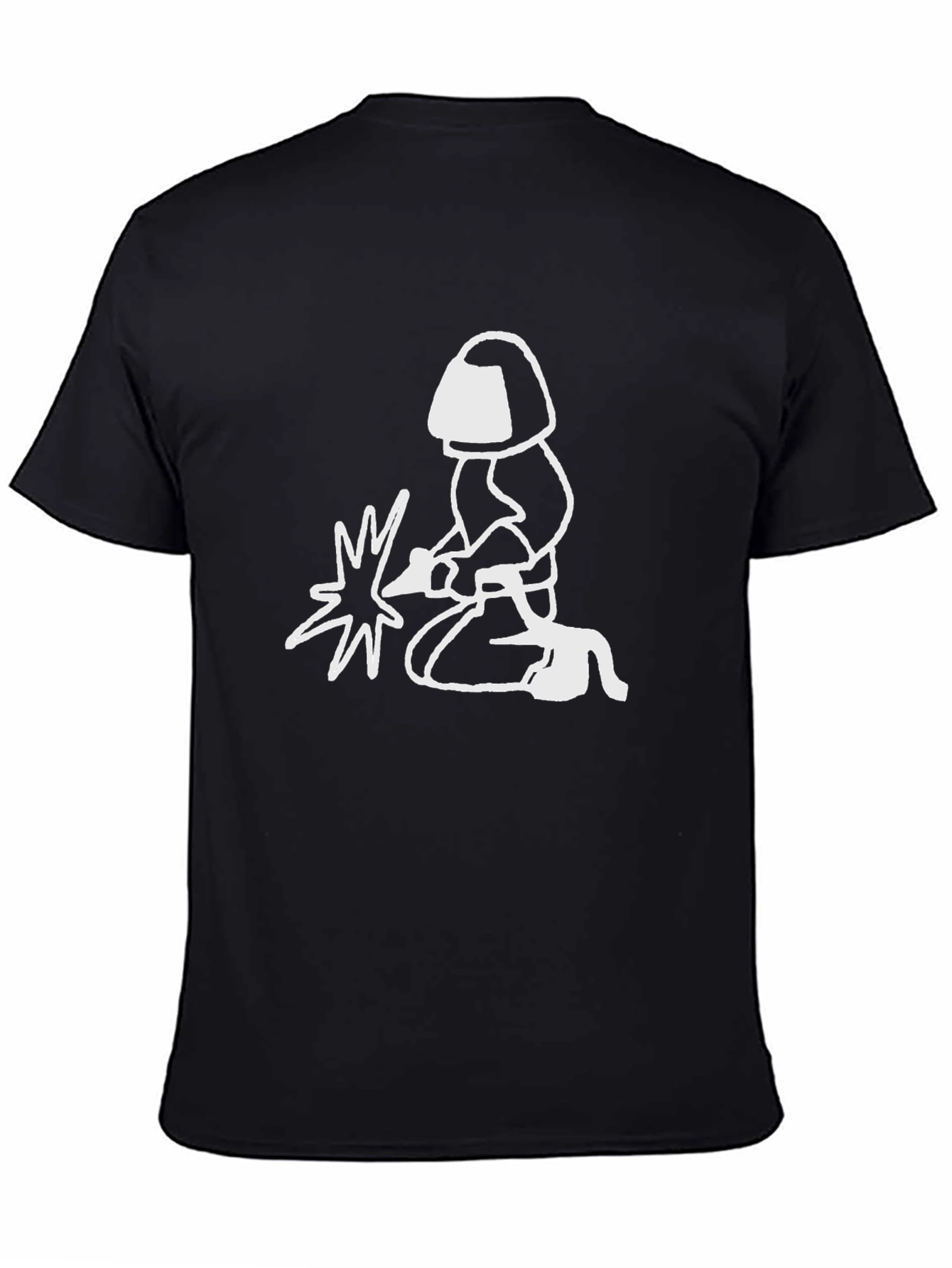 Camiseta Negra con Diseño de Soldador