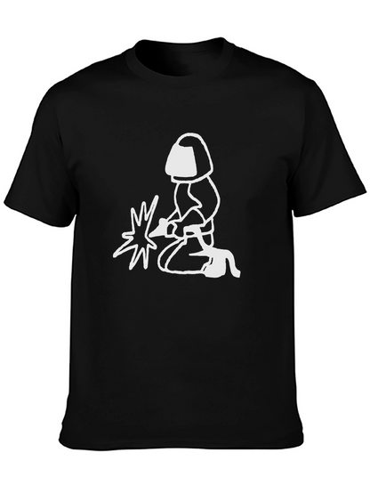 Camiseta Negra con Diseño de Soldador