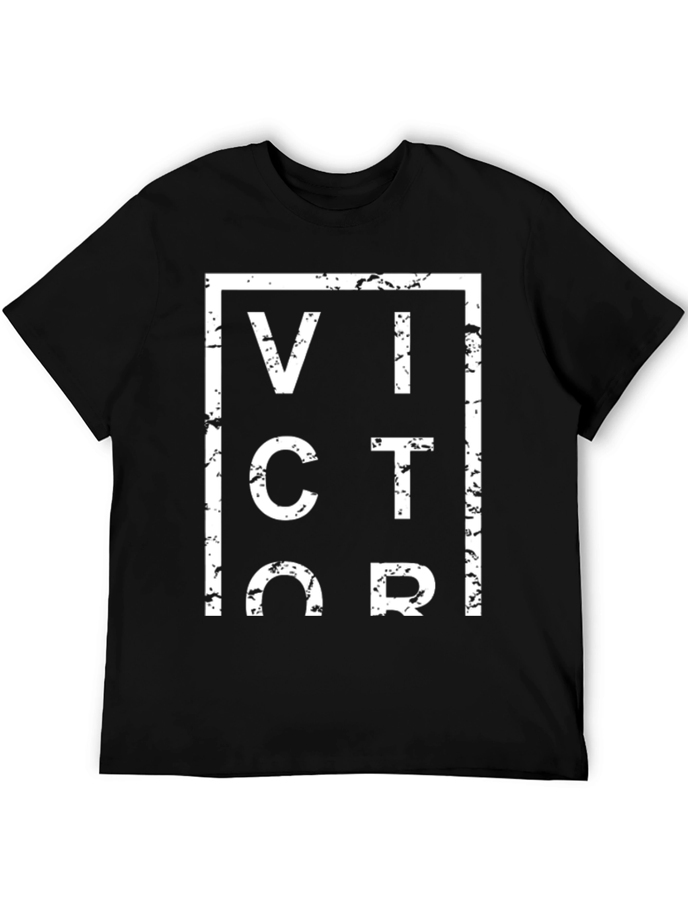 Camiseta Negra Victor Estilo Grunge para Hombre
