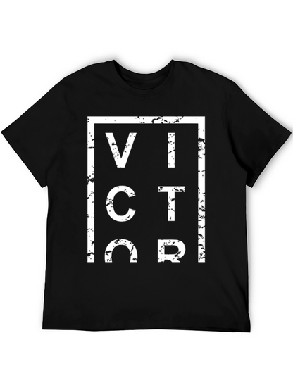 Camiseta Negra Victor Estilo Grunge para Hombre