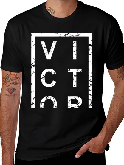 Camiseta Negra Victor Estilo Grunge para Hombre