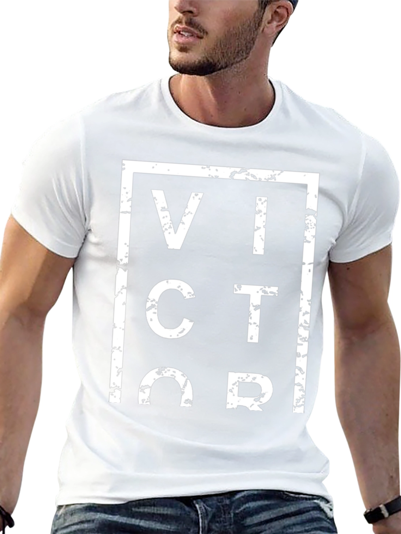Camiseta Negra Victor Estilo Grunge para Hombre